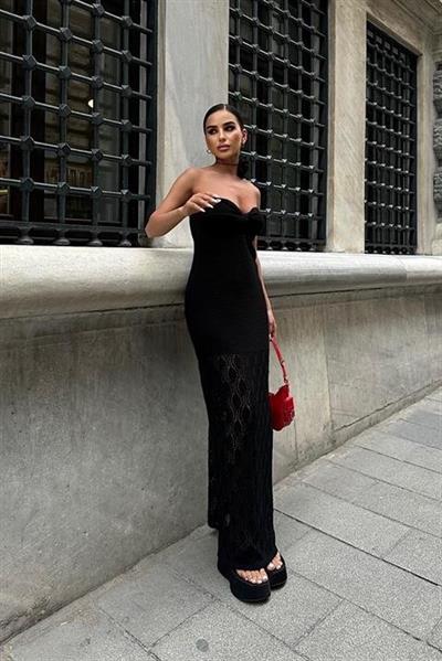 Eudora Ajurlu Straplez  Elbise 2771