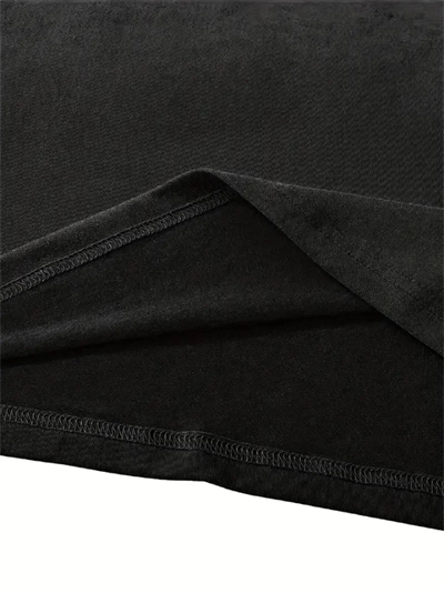 Fiyonk Baskılı Siyah Oversize Unisex T-shirt- Siyah