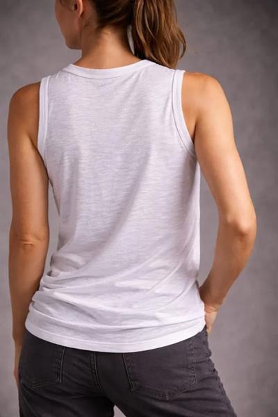 Flamlı Kumaş Sıfır Kolsuz Atlet  Basic Spor Üst, Günlük Ve Fitness Kullanımına Uygun - Beyaz