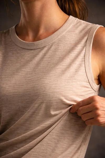 Flamlı Kumaş Sıfır Kolsuz Atlet Basic Spor Üst, Günlük Ve Fitness Kullanımına Uygun - Taş