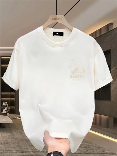 Geniş Kesim Pamuklu Tişört - GANDHI The Project Baskılı, Beyaz, Rahat Kesim, Kısa Kollu, Günlük Kıyafet, Her Gün Giyilebilecek Tişört- Beyaz