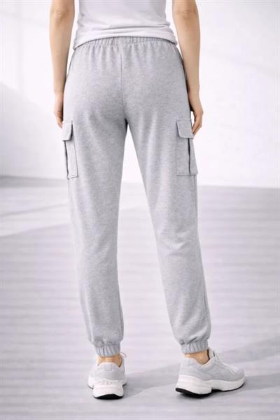 Jogger Eşofman Altı Rahat Kalıp, Kargo Cepli, Lastikli Paça, Günlük Spor Pantolon - Gri