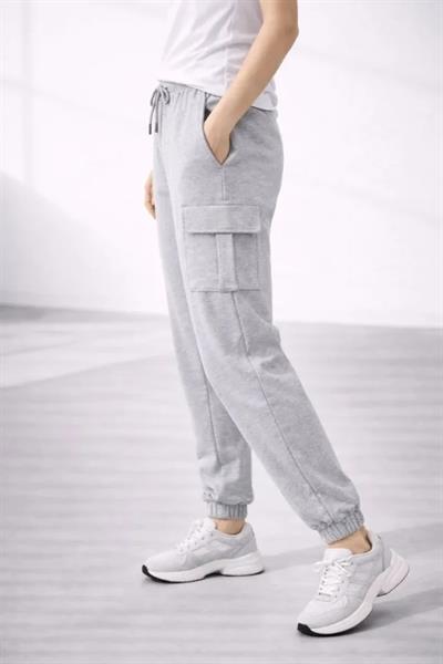 Jogger Eşofman Altı Rahat Kalıp, Kargo Cepli, Lastikli Paça, Günlük Spor Pantolon - Gri