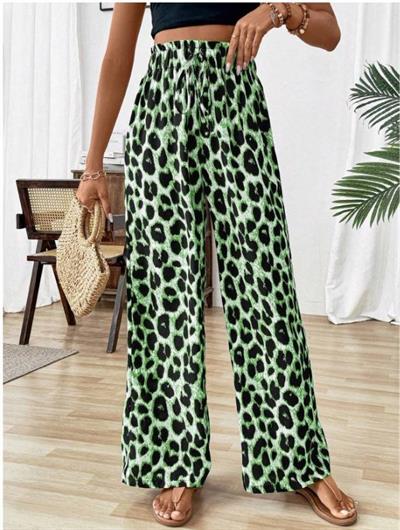 Kadın Beli Lastikli Leopar Desen Süprem Pantolon