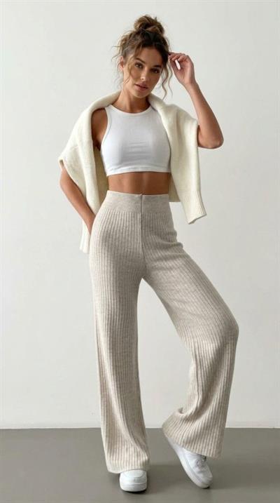 Kadın Kaşkorse Bol Paça Pantolon