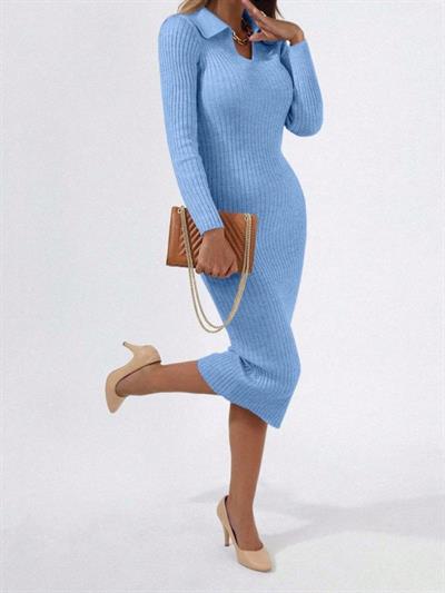 Kadın Siyah Triko Uzun Elbise