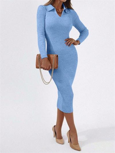 Kadın Siyah Triko Uzun Elbise