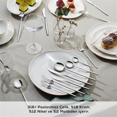 Karaca 316 Premium Mild Platin 12 Kişilik 84 Parça Çatal Kaşık Bıçak Takımı