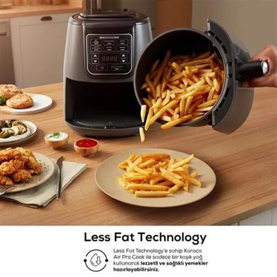 Karaca Air Pro Cook 3 İn 1 XL Ev Yemeği, Közleme, Airfryer Space Gray 4L