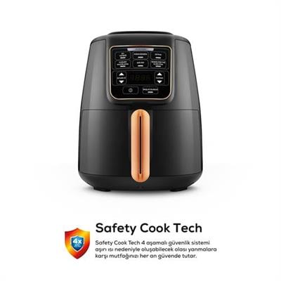 Karaca Air Pro Cook XL 2 İn 1 Konuşan Airfryer Black Copper 4L