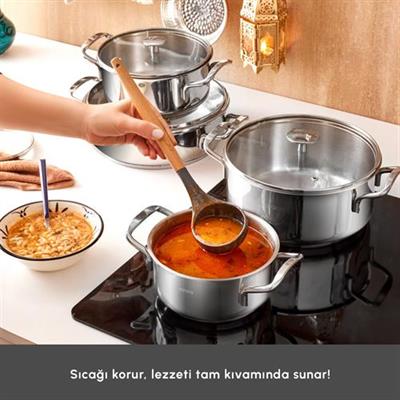 Karaca Alaz İndüksiyon Tabanlı 8 Parça Çelik Tencere Seti