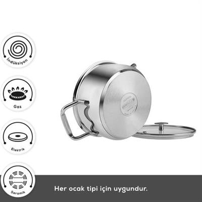 Karaca Alaz İndüksiyon Tabanlı 8 Parça Çelik Tencere Seti
