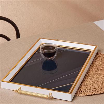 Karaca Aster Lacivert Dikdörtgen Tepsi 49X29 Cm