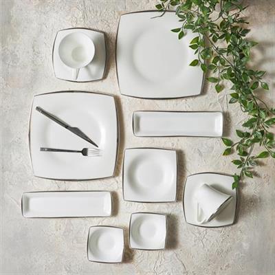 Karaca Fine Pearl Agate 26 Parça 6 Kişilik Kare İnci Kahvaltı Takımı