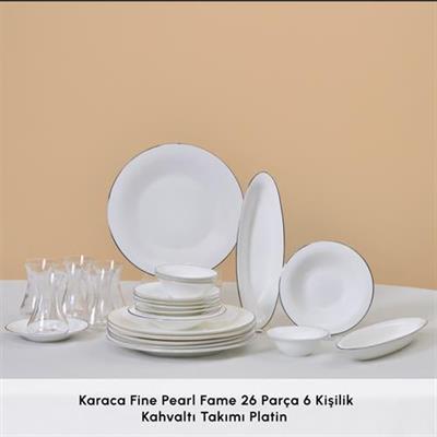 Karaca Fine Pearl Fame 26 Parça 6 Kişilik Kahvaltı Takımı Platin