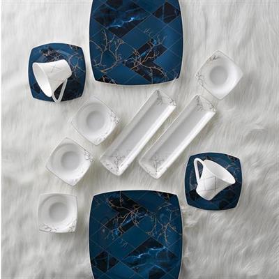 Karaca Fine Pearl Midnight 26 Parça 6 Kişilik İnci Kahvaltı Seti Kare