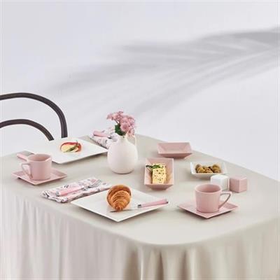 Karaca Forever Bone Trend Emboss Porselen 32 Parça 6 Kişilik Kahvaltı Takımı Pink