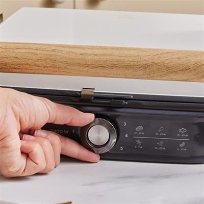 Karaca Gastro Grill Glass Premium 2400W Döküm Izgara Ve Tost Makinesi Wood Craft 6 Dilim Kapasiteli