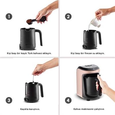 Karaca Hatır Hüps Aroma Sütlü Türk Kahve Makinesi Pearl Pink