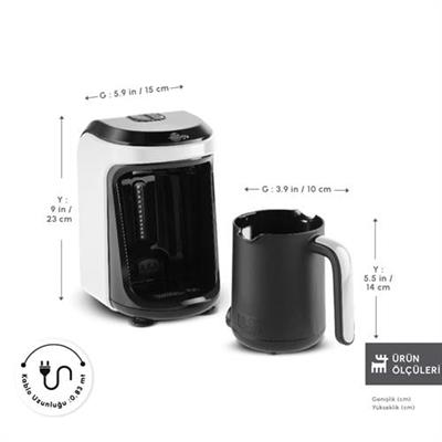 Karaca Hatır Hüps Aroma Sütlü Türk Kahve Makinesi Pearl White