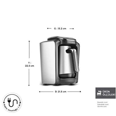 Karaca Hatır Neo Inox Çelik Cezveli Türk Kahve Makinesi