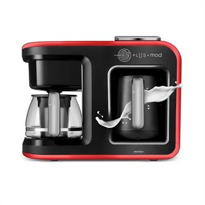 Karaca Hatır Plus 5 İn 1 Konuşan Közde Ve Sütlü Türk Kahvesi Ve Filtre Kahve Makinesi Cherry Red