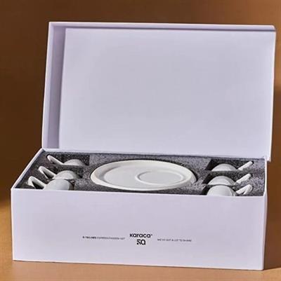 Karaca Hazan 6 Kişilik İkramlıklı Kahve Fincan Takımı 80 Ml