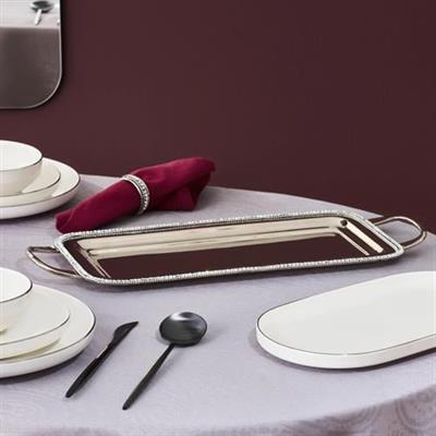 Karaca Home Majesty Dekoratif Tepsi Kulplu 45,75 X 17,75 Cm