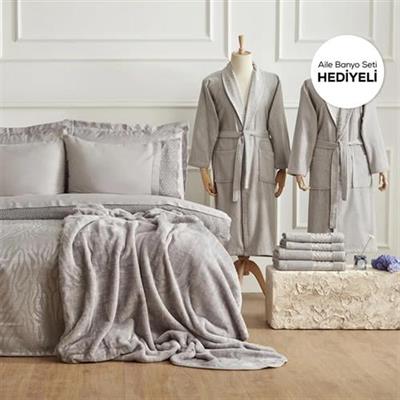 Karaca Home Nehir 14 Parça Çeyiz Seti Aile Banyo Seti Hediyeli Silver