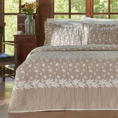 Karaca Home Sasil Çift Kişilik Yatak Örtüsü Seti Bej