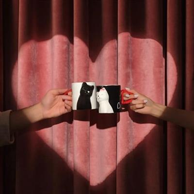 Karaca Love Cat Kalpli 2Li Kupa 310 Ml