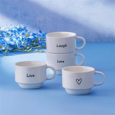 Karaca Lovely Laugh 4 Kişilik Espresso Kahve Seti 100 Ml