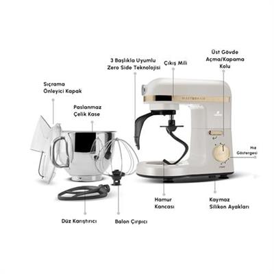 Karaca Mastermaid Chef Pro Çift Kollu Hamur Yoğurma Makinesi Wood Craft 1750W 5L