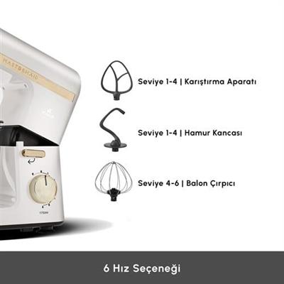 Karaca Mastermaid Chef Pro Çift Kollu Hamur Yoğurma Makinesi Wood Craft 1750W 5L