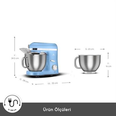 Karaca Mastermaid Chef Pro Çift Kollu Hamur Yoğurma Makinesi Royal Blue 1750 W 5L