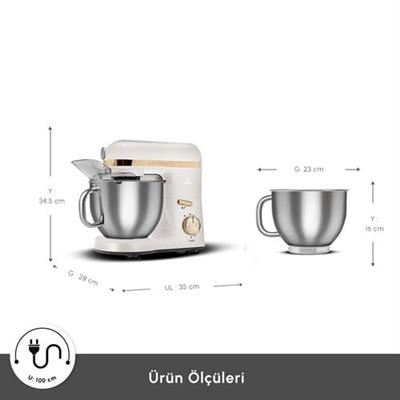 Karaca Mastermaid Chef Pro Çift Kollu Hamur Yoğurma Makinesi Wood Craft 1750W 5L