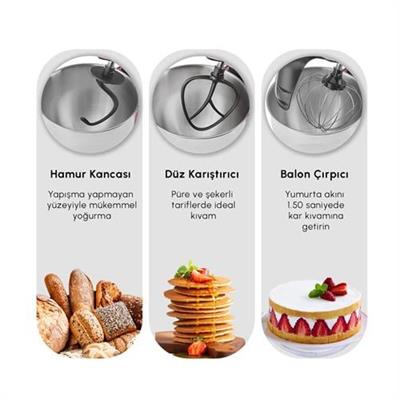 Karaca Mastermaid Chef Pro Çift Kollu Stand Mikser Pearly Pink 1750W 5L