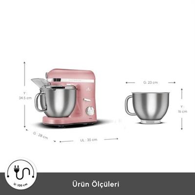 Karaca Mastermaid Chef Pro Çift Kollu Stand Mikser Pearly Pink 1750W 5L