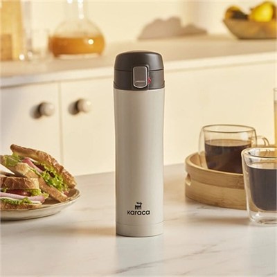 Karaca Pluton Çelik Sızdırmaz Termos Krem 450 Ml