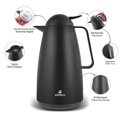 Karaca Stella Sızdırmaz Termos Siyah 1 L