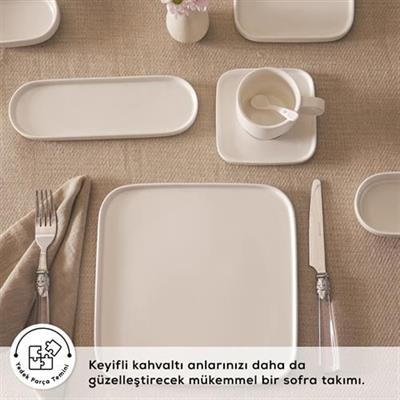 Karaca Stream Bone Cubique 35 Parça 6 Kişilik Kahvaltı Takımı