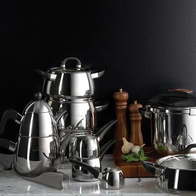 Karaca Tokyo Mini Powersteel Pro 316+ Çelik İndüksiyon Tabanlı Çaydanlık Takımı