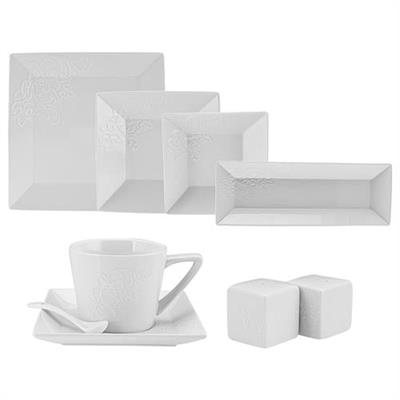 Karaca Trend Emboss 32 Parça 6 Kişilik Kahvaltı Seti Kare