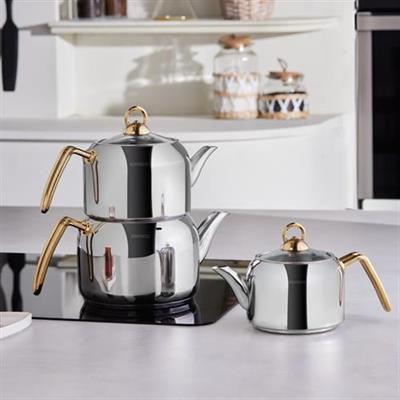 Karaca Tres İndüksiyon Tabanlı 3Lü Çaydanlık Takımı Gold