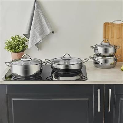 Karaca Urla İndüksiyon Tabanlı 8 Parça Çelik Tencere Seti