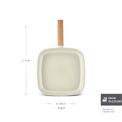 Karaca X Refika Swiss Crystal Almond Cream İndüksiyon Tabanlı 28 Cm Grill Tava Karaca X Refika Swiss Crystal Almond Cream İndüksiyon Tabanlı 28 Cm Grill Tava Karaca X Refika Swiss Crystal Almond Cream