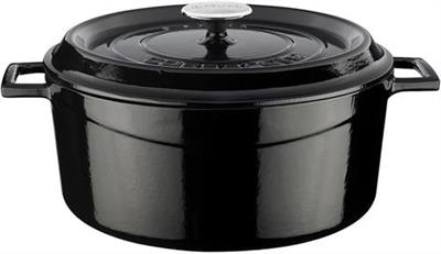 Lava Yuvarlak Döküm  28 Cm Tencere Siyah