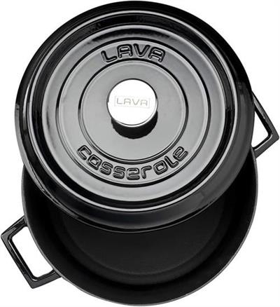Lava Yuvarlak Döküm  28 Cm Tencere Siyah