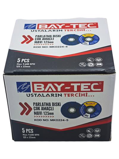 MK0224-5   Bay-Tec Çok Amaçlı Parlatıcı Disk 125mm - Mavi