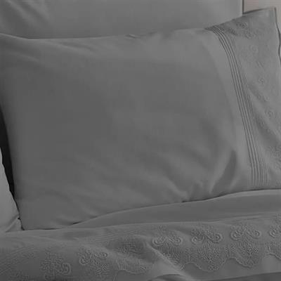 Nazik Home Sarah Nevresim Takımı Çift Kişilik Gri  Havlu Hediyeli